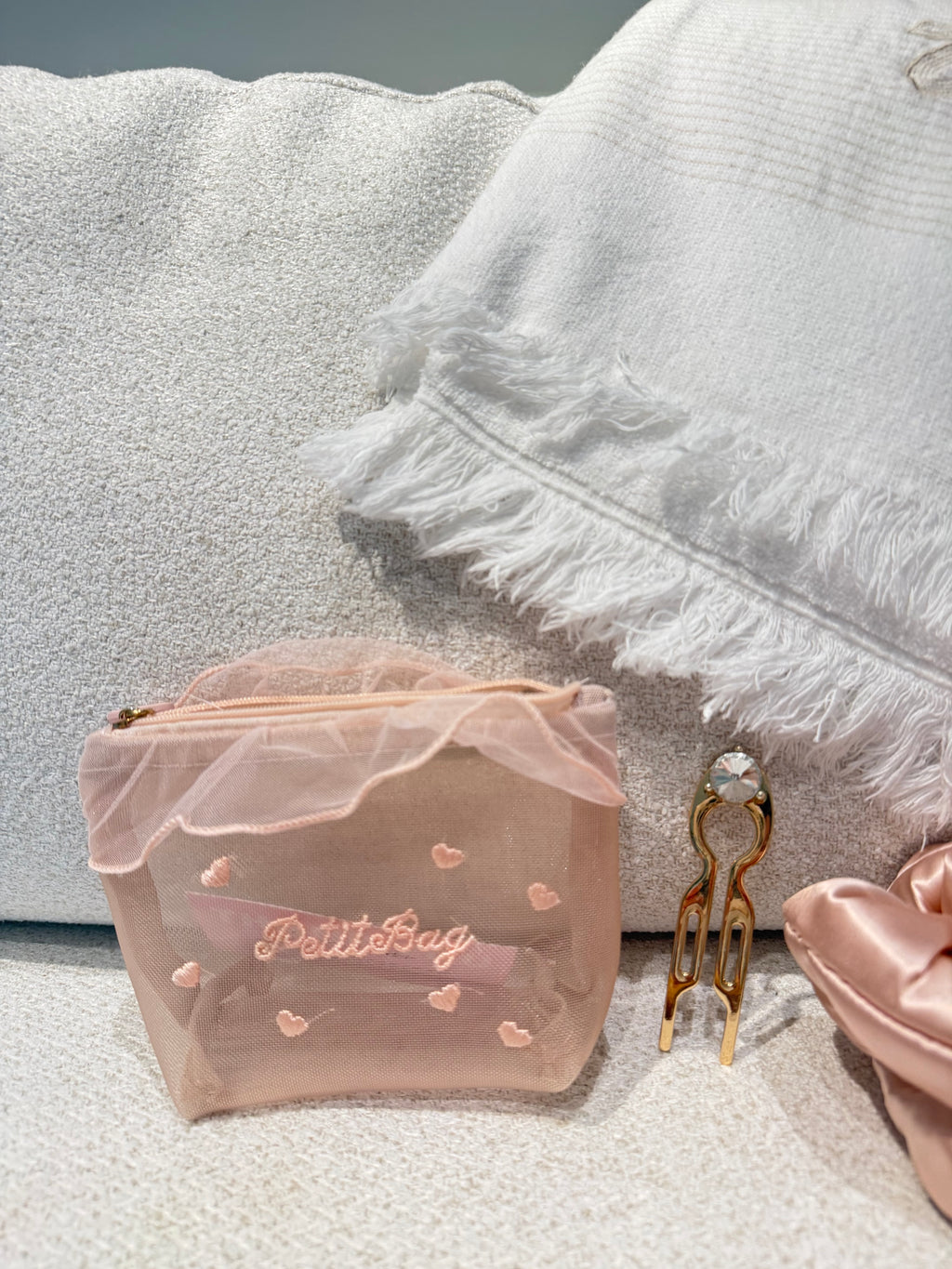 Mesh Vanity Pouch in Soft Organza Finish
